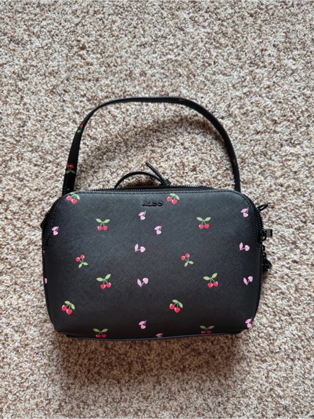 ALDO Black Cherry Motif Mini Crossbody